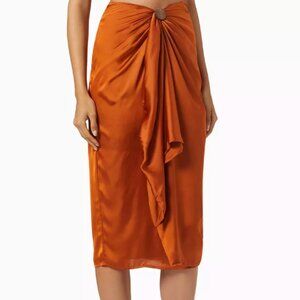 Andrea Iyamah Orange Behati Skirt, size M